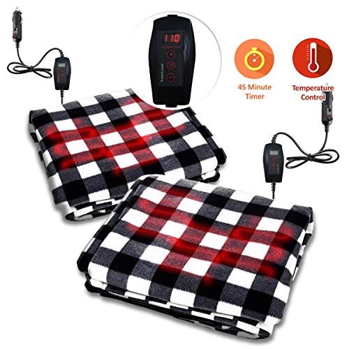 Auto Accessories | Headlight bulbs | Car Gifts Zone Tech Set of Two Car  Heated Travel Blanket – Black and White Premium Quality 12V Automotive  Comfortable Heating Car Seat Blanket Great for