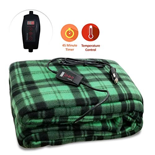Auto Accessories | Headlight bulbs | Car Gifts Zone Tech Car Heated Travel  Blanket – Green Plaid Premium Quality 12V Automotive Comfortable Heating Car  Seat Blanket Great for Summer