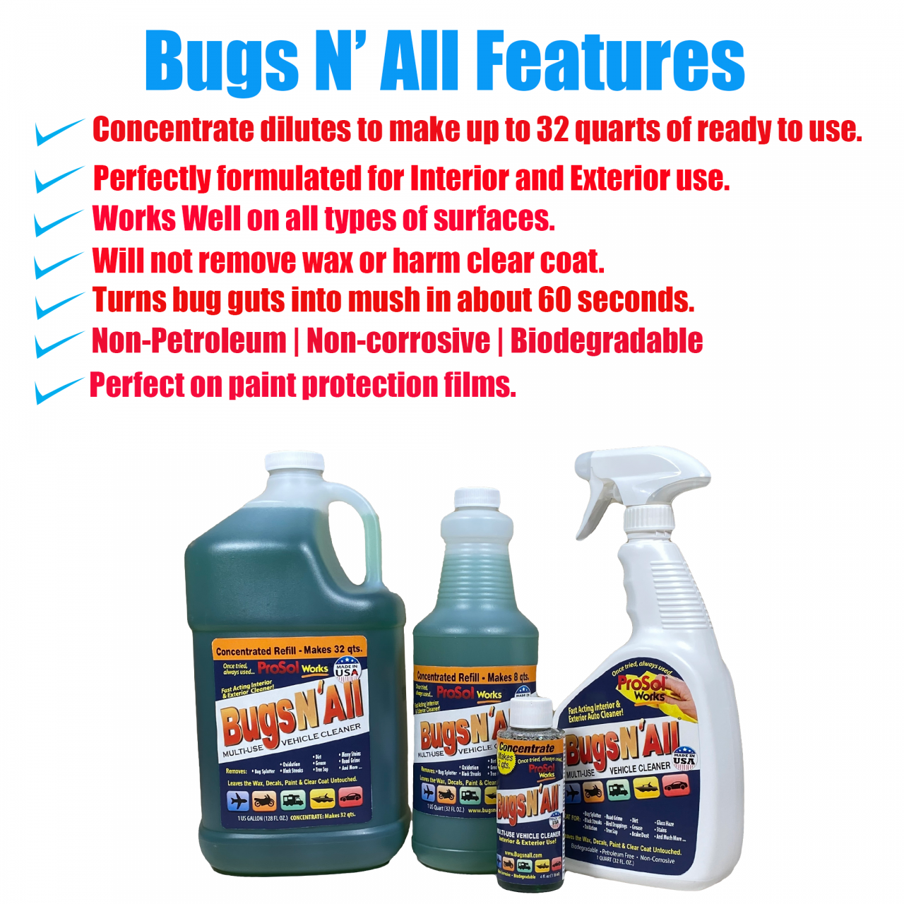 Bugs N All Vehicle Cleaner - Ready-To-Use 32oz. | Procelle Home