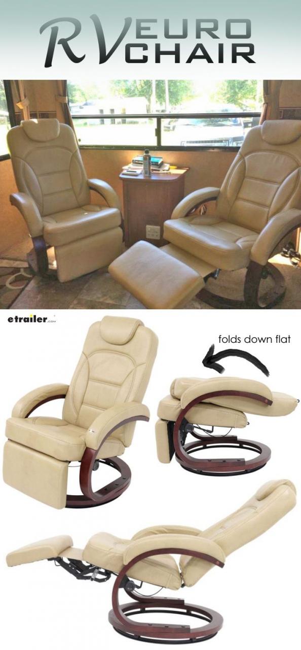 Bring the comforts of home with you on the road with this RV Euro Chair.  The pop-out footrest and the lounging feature allows you to rel… | Rv,  Small trailer, Chair