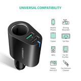 Dual USB QC 3.0 Car Charger with Socket – UGREEN