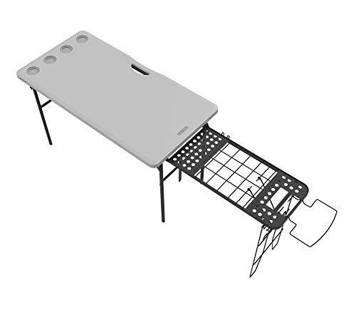 Lifetime 280813 Folding Tailgate Camp Table with Grill Rack, Gray :  Amazon.in: Garden & Outdoors