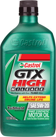 79191001486 Castrol GTX High-Mileage 5W20 Motor Oil, 1 qt