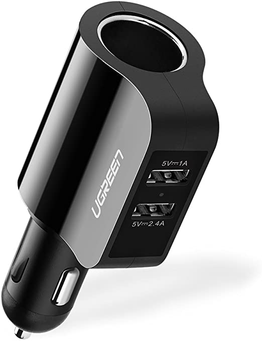 Dual USB QC 3.0 Car Charger with Socket – UGREEN