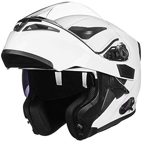 S, WHITE ILM Motorcycle Dual Visor Flip up Modular Full Face Helmet DOT 6  Colors Motorcycle & ATV Automotive