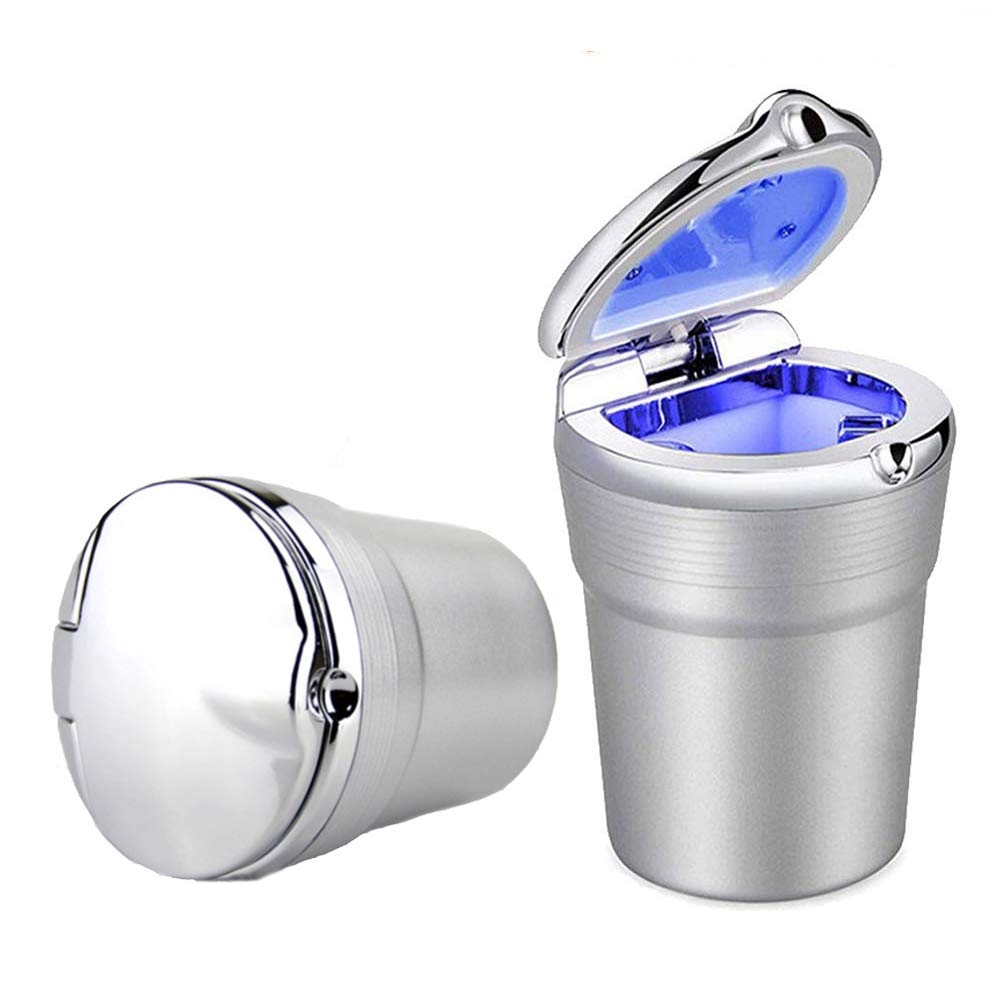 Car Ashtray,Weudozue Portable Detachable Stainless Auto Vehicle Cigarette  Ashtray Ash with Blue LED Light Indicator Smokeless for Car Cup  Holder,Home, Office (Silver)- Buy Online in Bahamas at  bahamas.desertcart.com. ProductId : 134867826.