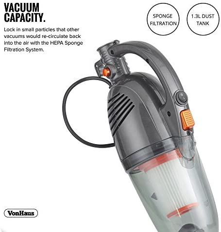 VonHaus Cordless 2 in 1 Stick Handheld Vacuum Cleaner Corded 600W Gray Grey  07/813: Buy Online at Best Price in UAE - Amazon.ae
