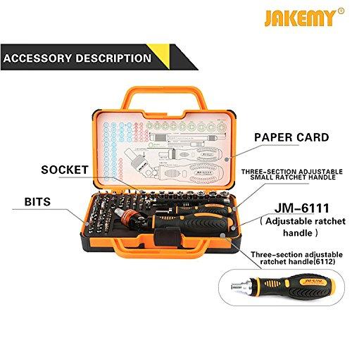 Jakemy Rotatable Magnetic Kit 69-In-1 Household Repair Ratcheting  Screwdriver