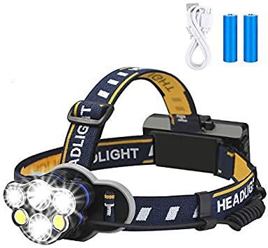 Rechargeable headlamp,Elmchee 6 LED 8 Modes 18650 USB Rechargeable  Waterproof Flashlight Head Lights for Camping, Hiking, Outdoors :  Amazon.ca: Tools & Home Improvement