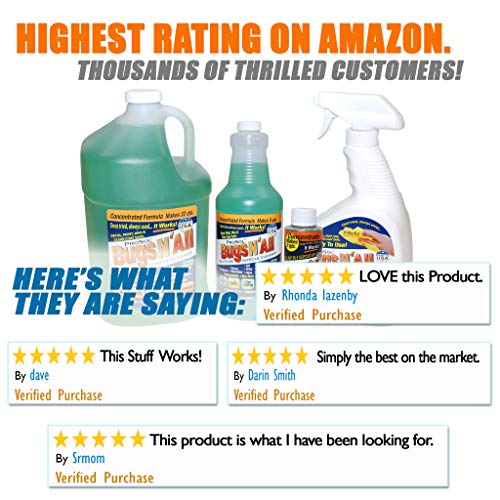 Bugs N All - Multi-Surface Vehicle Cleaner / Bug Remover. 1qt. Concentrate  Makes 8 Quarts. Includes an