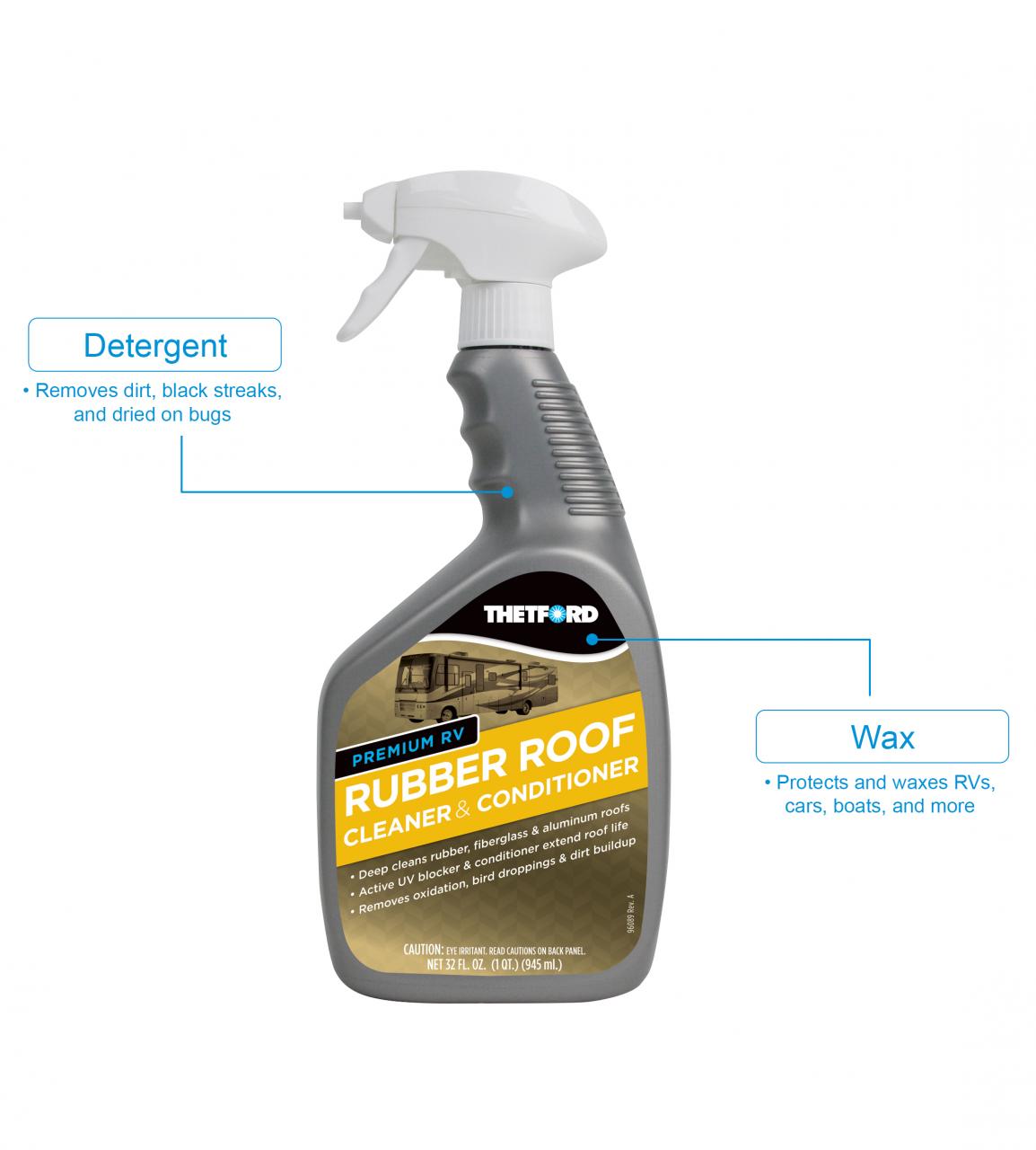 Thetford 32513 Premium RV Rubber Roof Cleaner and Conditioner - Gallon,  Cleaning, Storage & Maintenance - Amazon Canada