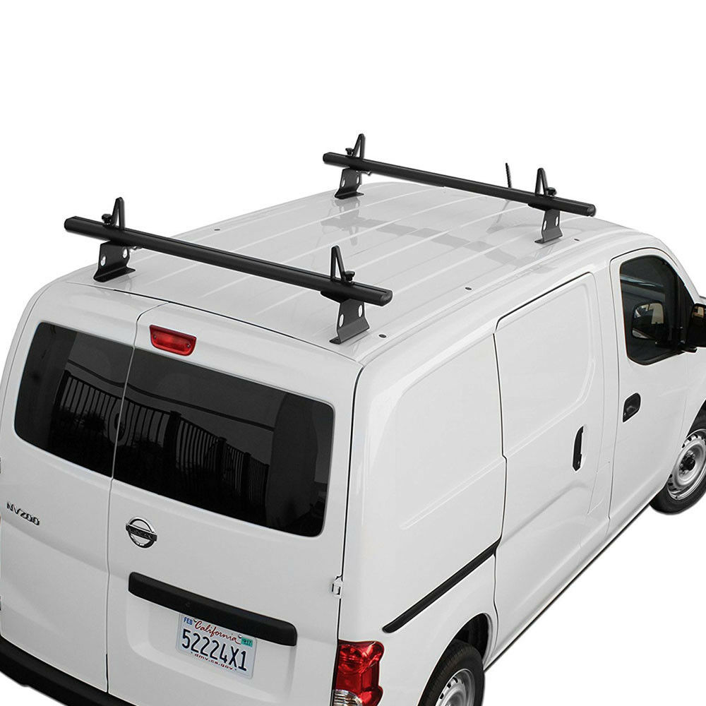Universal Adjustable Cargo Van Roof Ladder Rack 2 CROSS BAR White for FORD  CHEVY Car & Truck Exterior Parts Motors Car & Truck Racks
