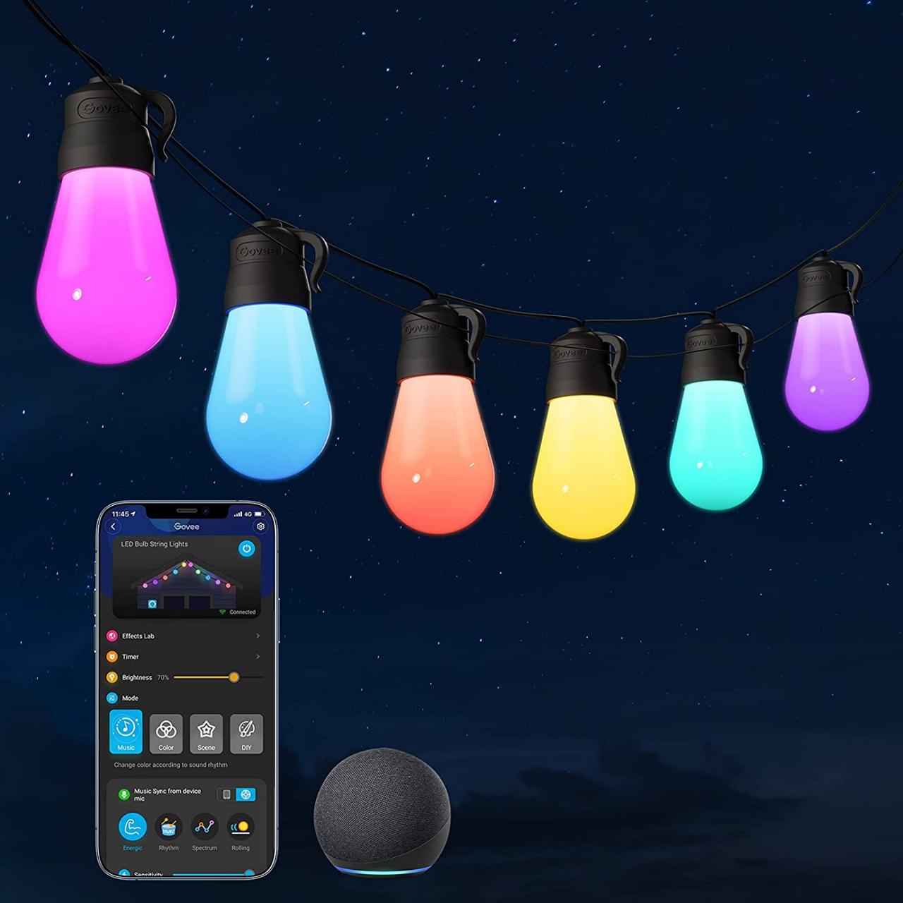 Buy Govee 48ft Patio Lights with Bluetooth App Control, IP65 Waterproof  Shatterproof Outdoor String Lights with 15 Dimmable Warm White LED Bulbs,  Decorative Outdoor Lights for Garden, Backyard, Party Online in Hong