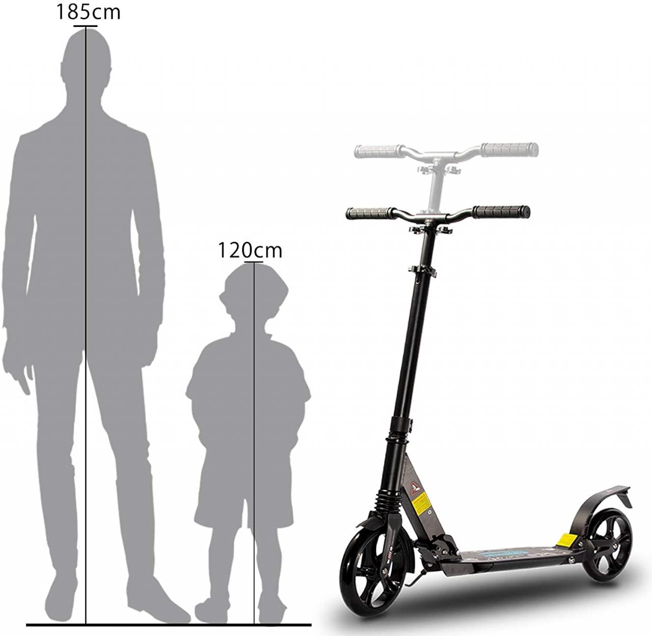 Buy Scooter for Adults, Scooters for Kids 8 Years and Up, Hand and Rear  Dual Brakes Design,Kick Scooters with Carry Strap and Bell, Large 8 Wheels,  Easy-Folding System, Height-Adjustable, Up to 220