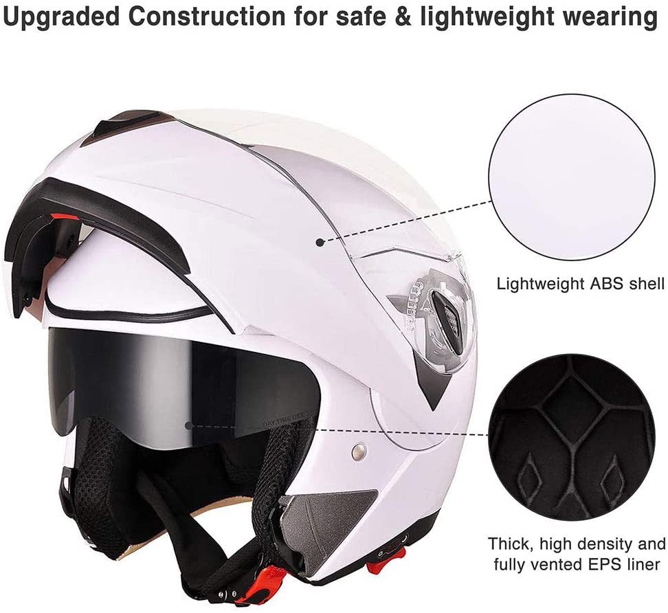 Amazon.com: AHR Run-B Bluetooth Motorcycle Modular Helmet Full Face with  Wireless Headset Hands Free Intercom MP3 FM Radio DOT : Automotive
