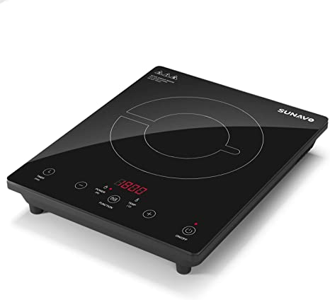 Review for Sandoo HA1897 Induction Cooktop, 1800W Portable Electric Burner  Stove, Safety Single Burner Countertop, Timer and 15 Temperature & Power  Setting, Suitable for Cast Iron, Stainless Steel Cookware