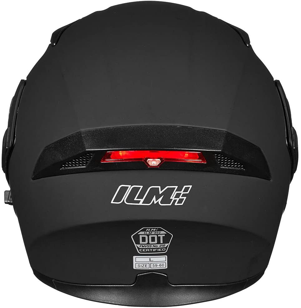 Buy ILM Motorcycle Dual Visor Flip up Modular Full Face Helmet DOT LED  Lights (L, MATTE BLACK - LED) Online in Taiwan. B07NJFZDDY