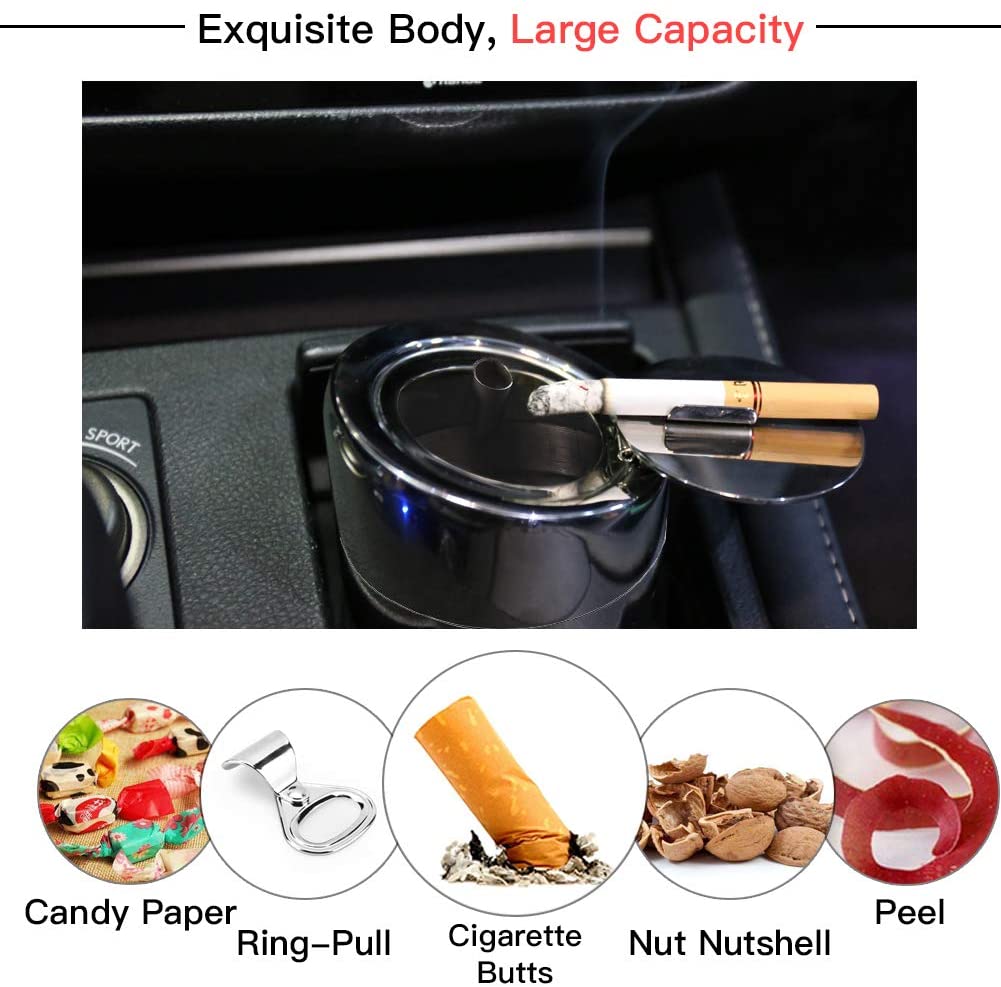 kimo Car Ashtray, Stainless Steel Tabletop Ashtray Fireproof Automatically  Extinguished Windproof Unbreakable (Silver)- Buy Online in Angola at  angola.desertcart.com. ProductId : 64082968.