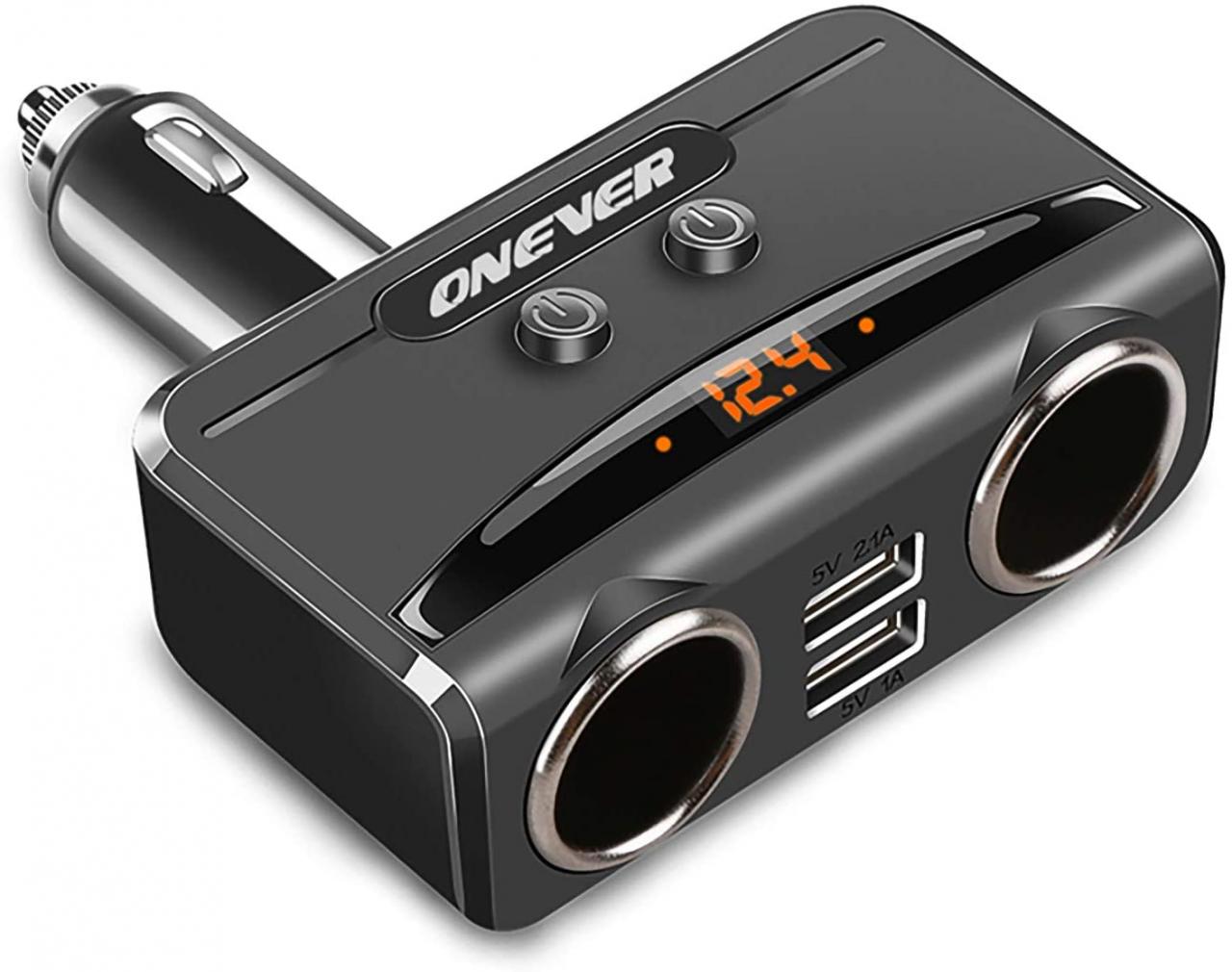 Onever 2 Socket 12V Car Cigarette Lighter Splitter 2 USB Power Socket  Adapter Current Voltmeter Dual USB Car Charger For iPhone|charger  for|charger for iphonecharger for car - AliExpress