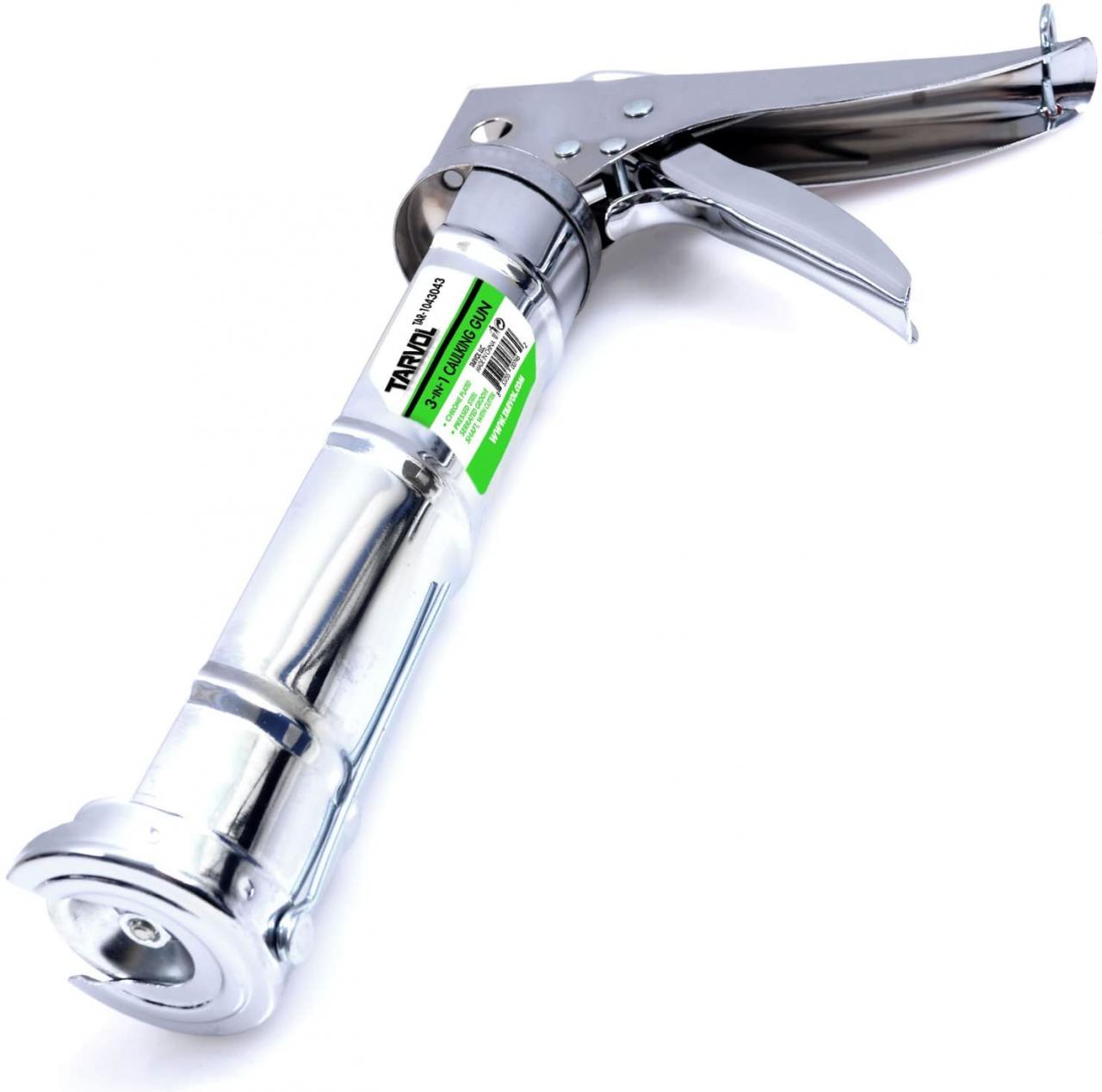 Buy 3 in 1 Caulking Gun (HEAVY DUTY CHROME PLATED) Fits Standard Size 10oz  Caulk - Refillable 3 in 1 Design Includes Built in Cutter and Puncher Tool  - Perfect for Industrial