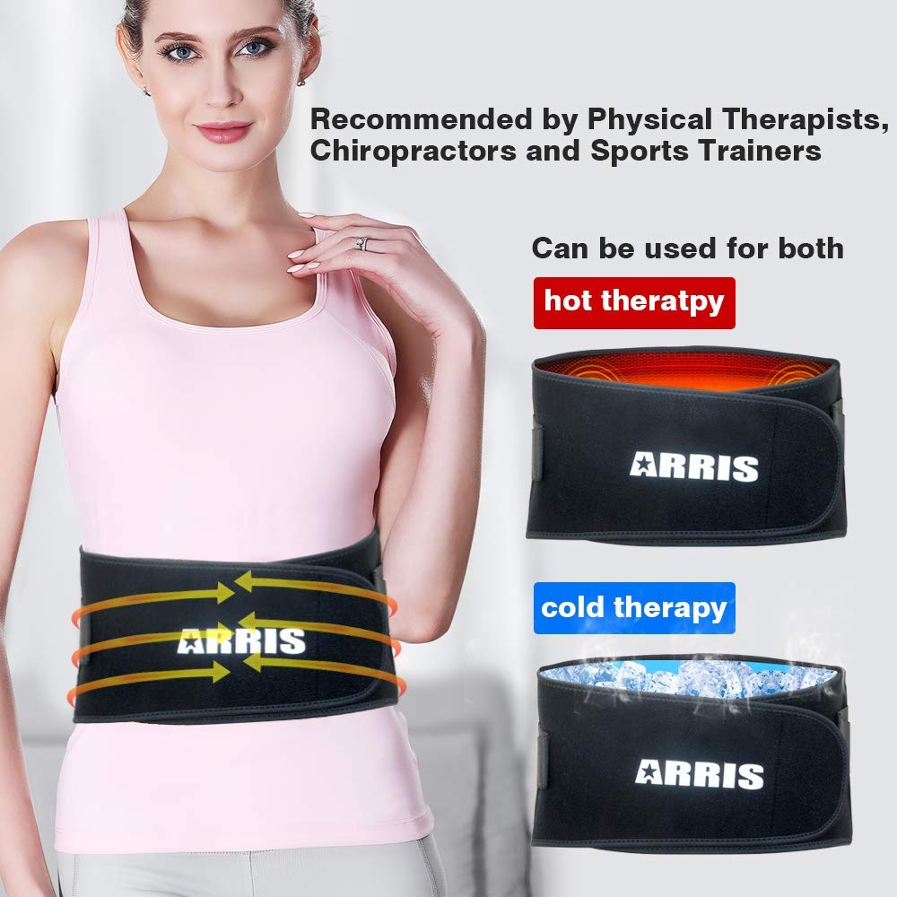 ARRIS Ice Pack for Back Pain Relief, Hot & Cold Lower Back Brace Wrap for  Back Injuries w/Microwavable Gel Packs for Waist/Lumbar Support,  Coccyx,Tailbone, Scoliosis Herniated Disc- Buy Online in Faroe Islands