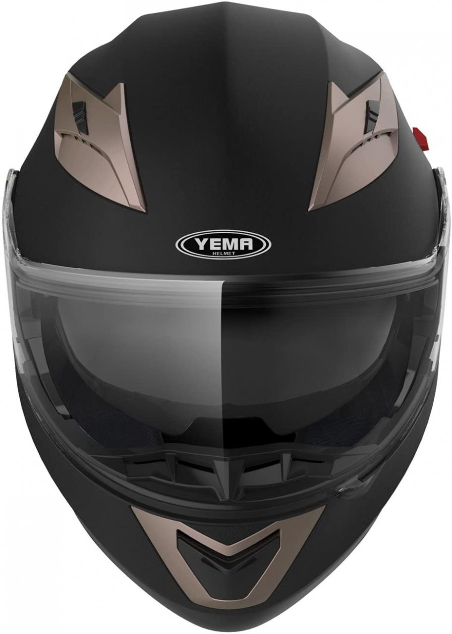 Buy Motorcycle Modular Full Face Helmet DOT Approved - YEMA YM-925 Motorbike  Casco Moto Moped Street Bike Racing Helmet with Sun Visor Bluetooth Space  for Adult,Youth Men and Women - Matte Black,S