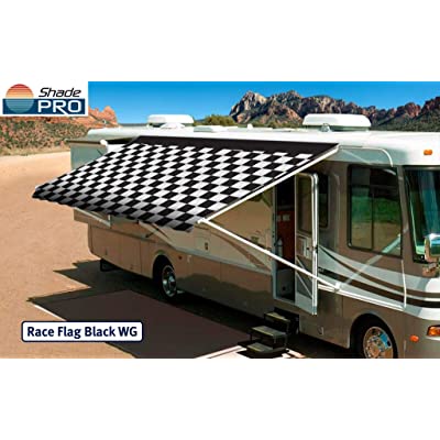 Buy Shade Pro RV Awning Fabric Replacement Heavy Duty Vinyl (12' (Fabric  11'2), Checkered Flag Blk WG) Online in Kazakhstan. B07RBZW537