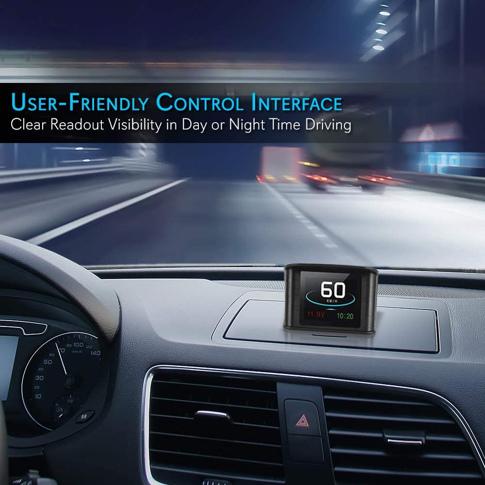 Buy Universal Vehicle Smart HUD Display - 2.6 Digital Mini Car Dashboard  Heads Up Windshield Speedometer Projector System w/ GPS Navigation Compass,  Displays Speed, Distance, Time and More - Pyle PHUD19 Online