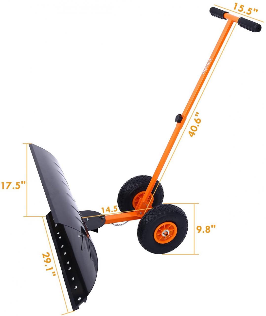 Ohuhu Adjustable Wheeled Snow Shovel Pusher, Rolling Snow Plow Shovels Snow  Removal Tool : Amazon.ca: Patio, Lawn & Garden