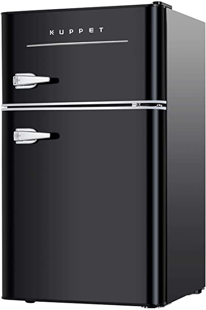 Buy KUPPET Compact Refrigerator Mini Refrigerator for Dorm,Garage, Camper,  Basement or Office, Double Door Refrigerator and Freezer, 3.2 Cu.Ft, Black  Online in Hong Kong. B07S9XCDC7