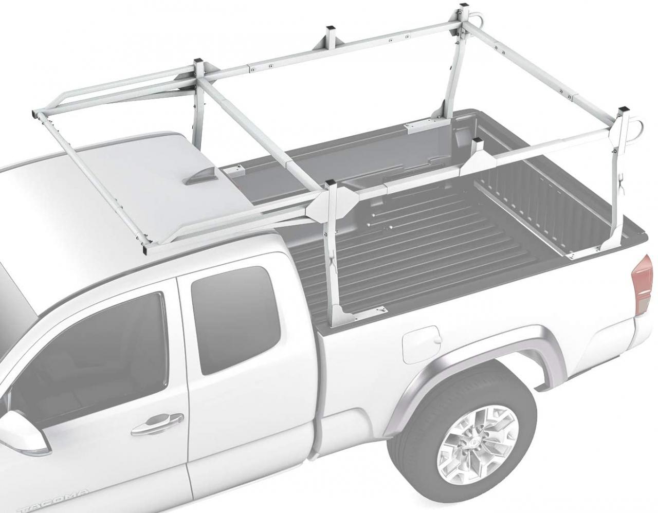 Exterior Accessories Ladder Rack diagenics.com White AA-Racks X209 Series  Heavy-duty Truck Rack Sqaure Bar Rack w/Side-bars and Long Over-cab AA  Products Inc