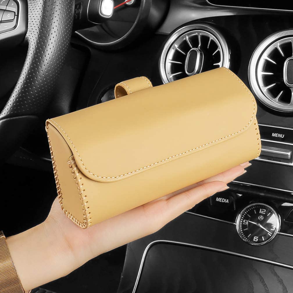Buy HOLDCY Sunglass Clip Holder for Car Sun Visor,Eye Glasses Storage Box -  Automotive Accessories Leather 1Pcs Apply to All Car Models (Beige) Online  in Canada. B078SNRB4K