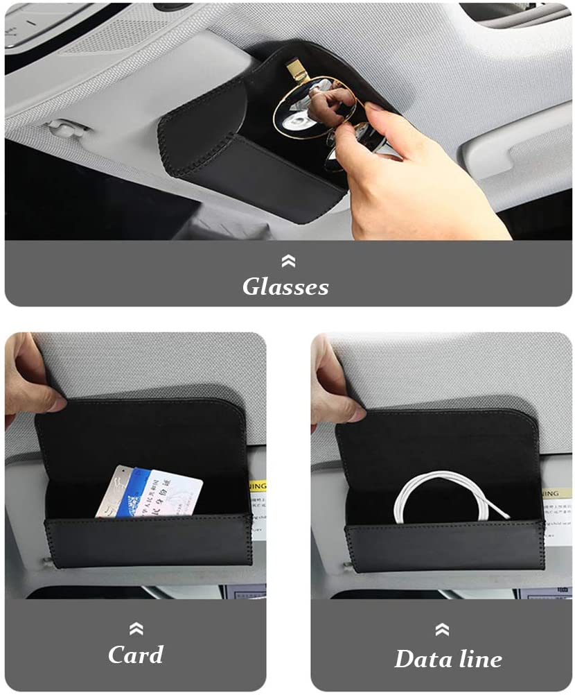 Buy HOLDCY Sunglass Clip Holder for Car Sun Visor,Eye Glasses Storage Box -  Automotive Accessories Leather 1Pcs Apply to All Car Models (Black) Online  in Kazakhstan. B078SMJRDW