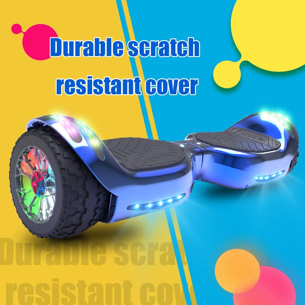 Buy HOVERSTAR Hoverboard All-Terrain LED Flash Wheel with Bluetooth Speaker  LED Light Self Balancing Wheel Electric Scooter (Chrome Blue) Online in  Ukraine. B07V9Y28Z5