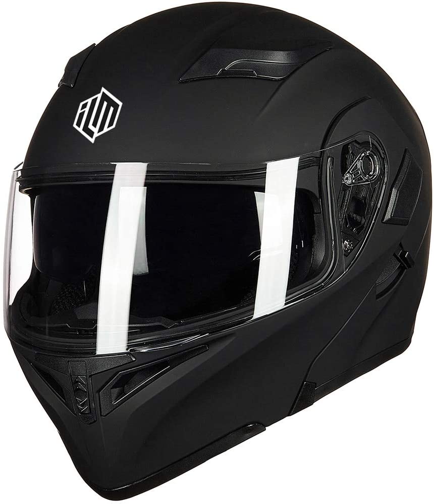 Buy ILM Motorcycle Dual Visor Flip up Modular Full Face Helmet DOT 6 Colors  (L, Matte Black) Online in Vietnam. B01LXAOQ4Q
