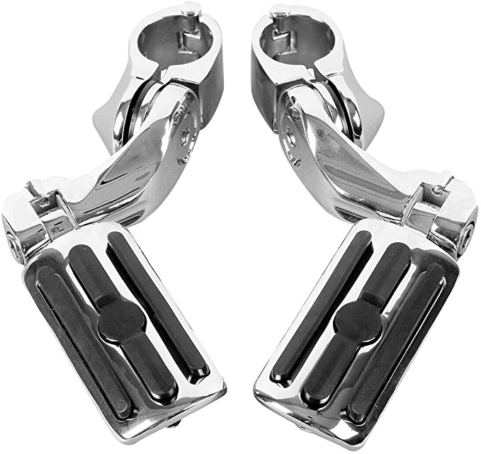 TCMT Chrome Front Foot Pegs Short Angled Adjustable