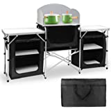 Outsunny Camping Kitchen Stand 6' Portable Fold-Up with Windscreen Folding  Table Picnic Aluminum Camping Cabinet Cupboard Wild Board Cooking | Aosom  Canada
