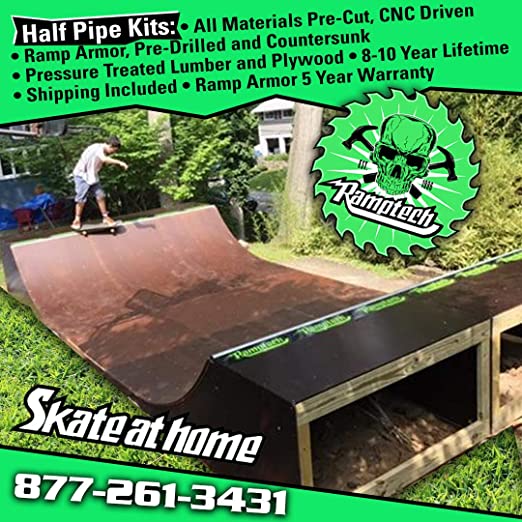 Ramptech 3' Tall x 8' wide Outdoor Halfpipe : Amazon.co.uk: Sports &  Outdoors