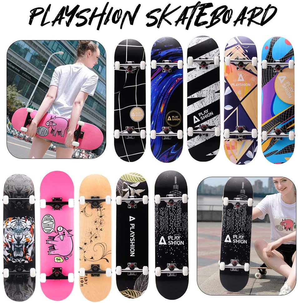 Buy Playshion 31x8 Complete Skateboard for Kids and Beginners Online in  Taiwan. B07WNGTKKX