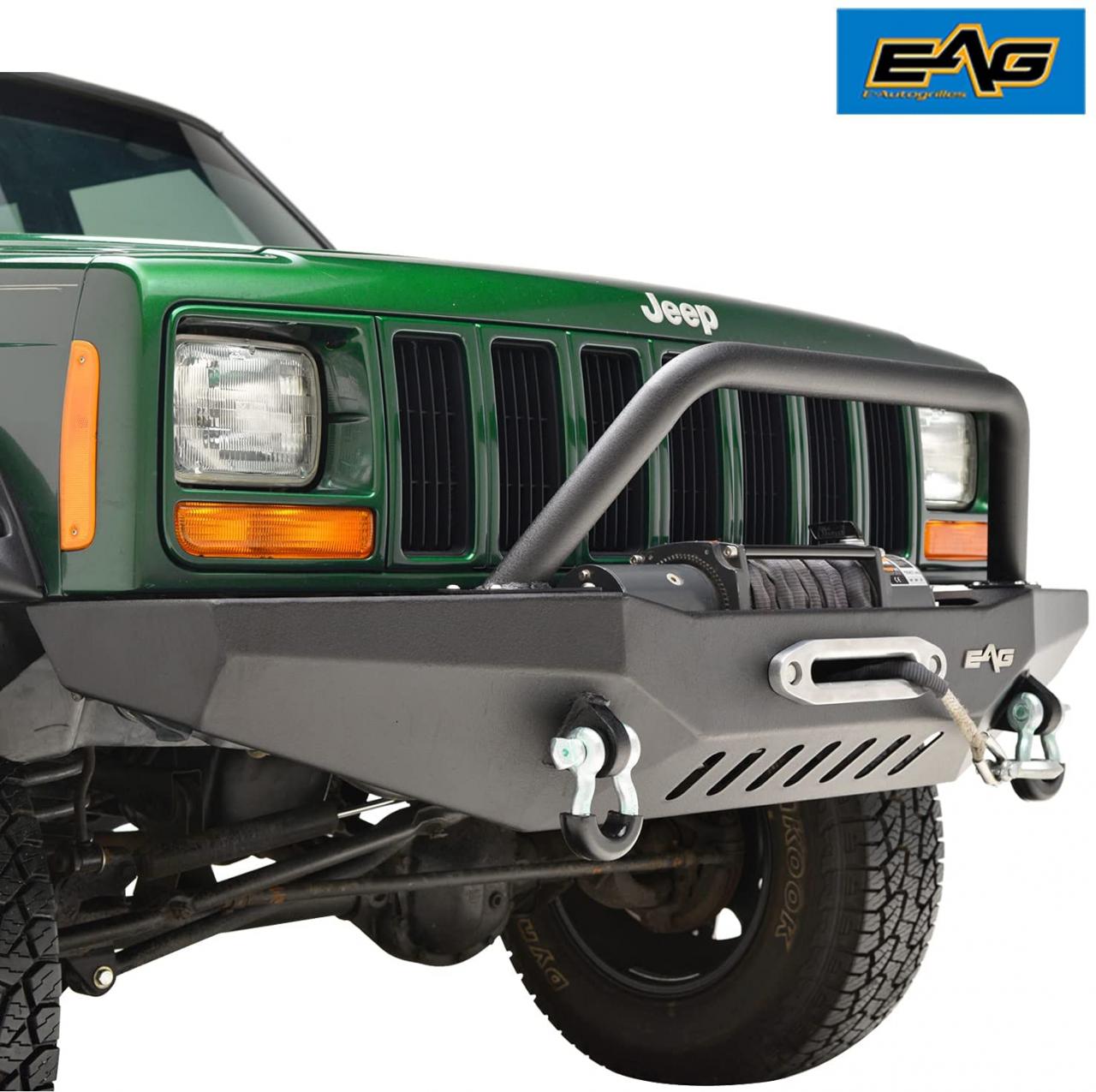 Buy EAG Steel Front Bumper with Winch Plate Fit for 84-01 Cherokee XJ  Online in Kazakhstan. B0797FBYJ6