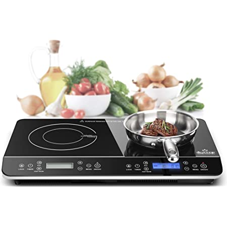 Review for Sandoo HA1897 Induction Cooktop, 1800W Portable Electric Burner  Stove, Safety Single Burner Countertop, Timer and 15 Temperature & Power  Setting, Suitable for Cast Iron, Stainless Steel Cookware