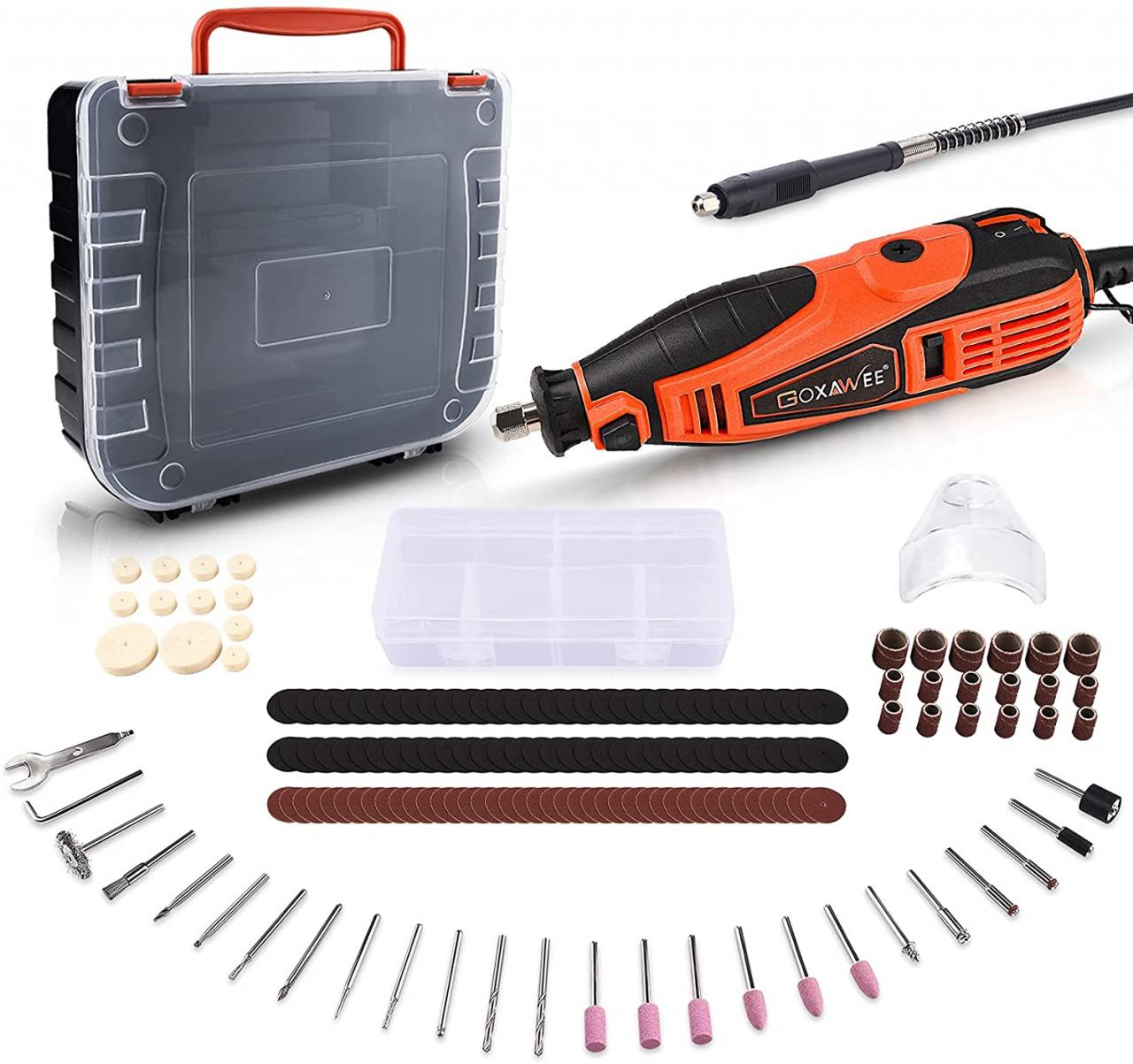 Buy GOXAWEE Rotary Tool Kit with 180 Rotary Tool Accessories & Flex Shaft &  Universal Collet, 5 Variable Speed Rotary Multi-Tool, Mini Electric Drill  Set for Crafting DIY Project Online in Poland.