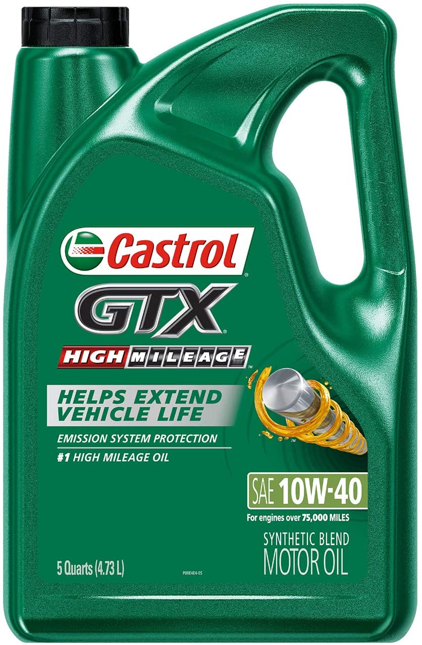 Buy Castrol GTX High Mileage 10W-40 Synthetic Blend Motor Oil, 5 Quarts  Online in Poland. 34039138