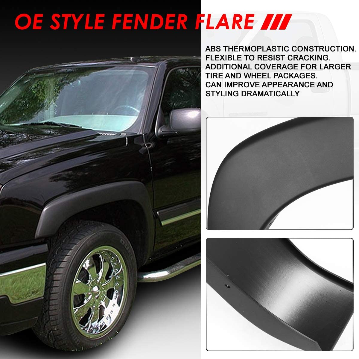 Buy Factory Style Paintable Wheel Fender Flares Compatible with Chevy  Silverado GMC Sierra 99-06 Online in Uzbekistan. B073YHRYP4