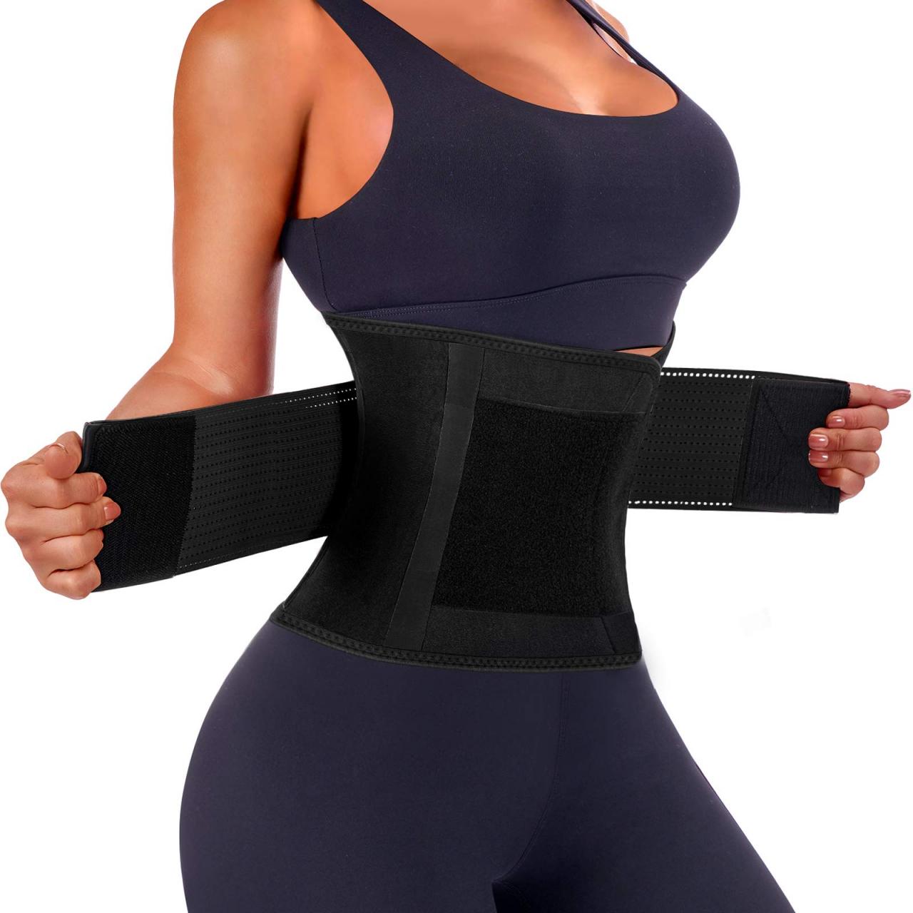 Women's Waist Trainer Belt, Back Brace for Lower Back Pain, Waist Trimmer  for Weight Loss, Slimming Body Shaper Belt Medium(Fit 27.5＂- 31.4＂waist)  black : Amazon.ae: Sporting Goods