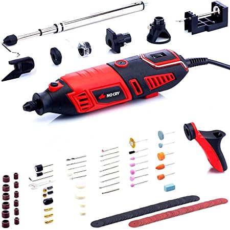 NoCry 10/125 Professional Rotary Tool Kit with Heavy Duty 170W Electric  Motor, Universal 3-Jaw Chuck, 8,000-35,000 RPM, 10 Attachments & 125  Accessories Included : Amazon.co.uk: DIY & Tools