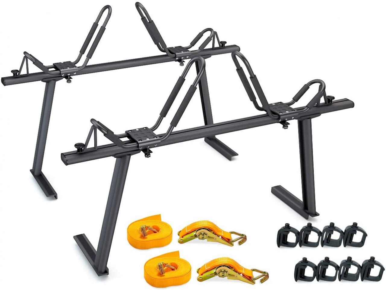 Model APX25 Aluminum Truck Rack with 8 Non-Drilling C-Clamps and 2 Sets  Kayak J-Racks with Ratchet Lashing Straps & Ratchet Bow and Stern Tie Down  Straps | tastesutra.com