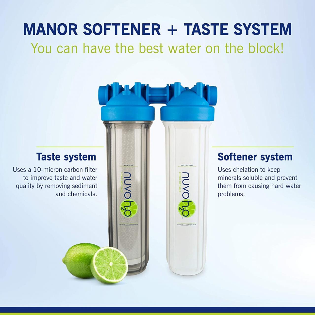 Buy NuvoH2O Manor + Taste Complete Water Softener System, Includes 1 Manor Water  Softener and 1 Taste Replacement Cartridge, Complete System Online in  Indonesia. B014SY9APY