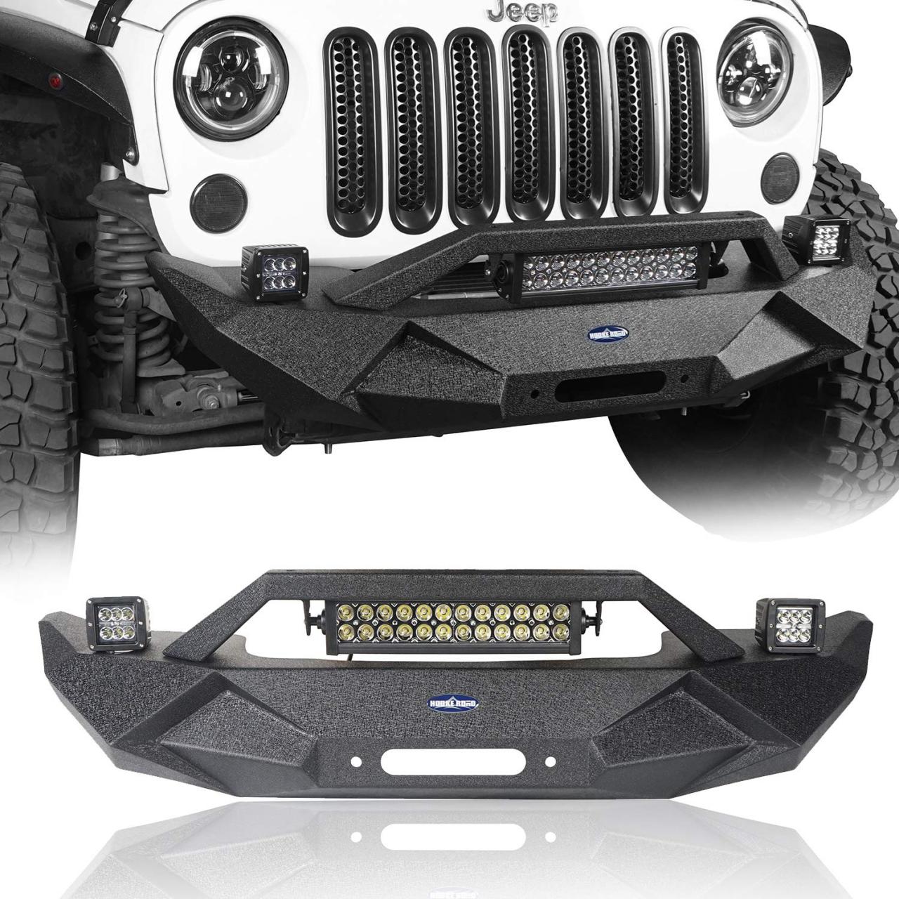 Buy Hooke Road Mad Max Front Bumper (with Wings) & Rear Bumper Kit  Compatible with Jeep Gladiator JT 2020 2021 Pickup Truck (Textured Black  Steel) Online in Hong Kong. B08XXMH4K3