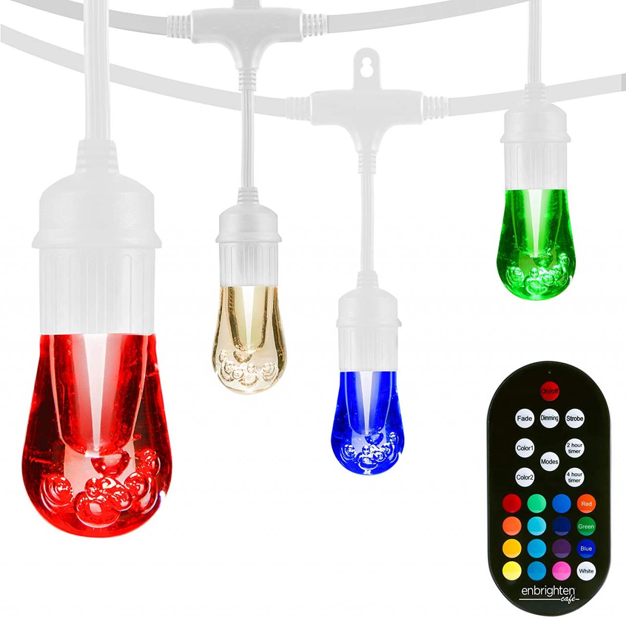 Buy Enbrighten Vintage Seasons LED Warm White & Color Changing Café String  Lights, White, 24ft, 12 Premium Impact Resistant Lifetime Bulbs, Wireless,  Weatherproof, Indoor/Outdoor, Commercial Grade, 39511 Online in India.  B073HBZS35